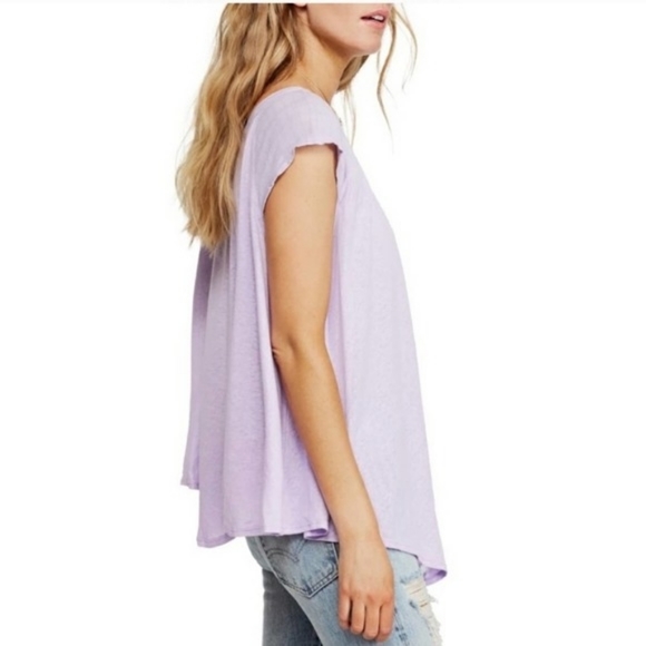Free People Keep it Casual Tee in Lilac Fields - Picture 2 of 14